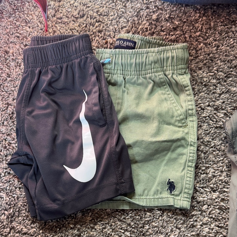 U.S. Polo Assn. Kids' Black and Green Shorts
